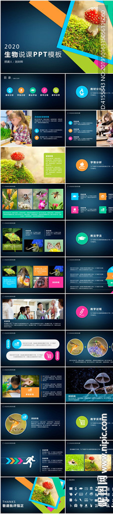 2020炫彩生物說課公開課模板