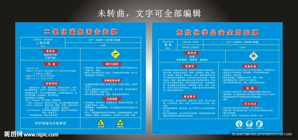 二氧化碳危害告知牌 危险化学品