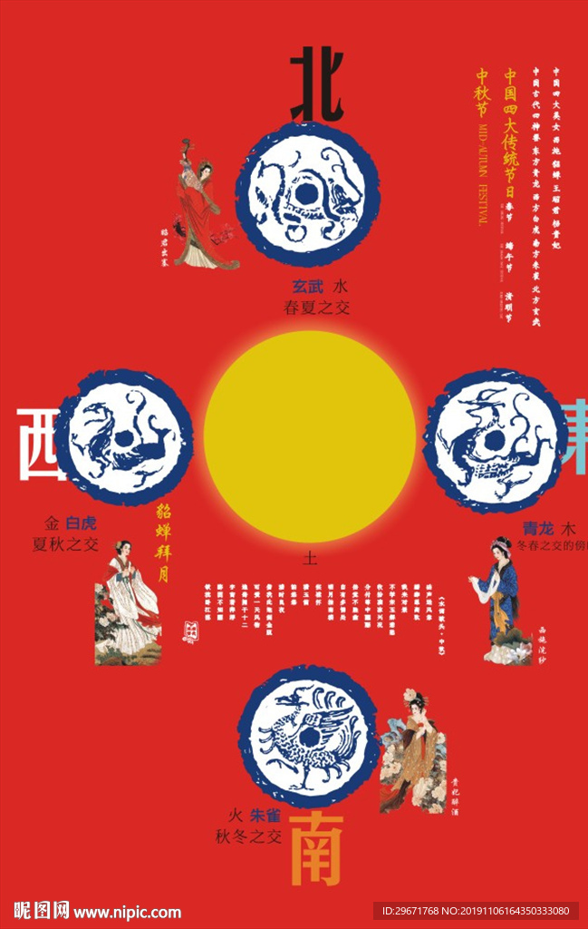 中國四大神獸中秋節
