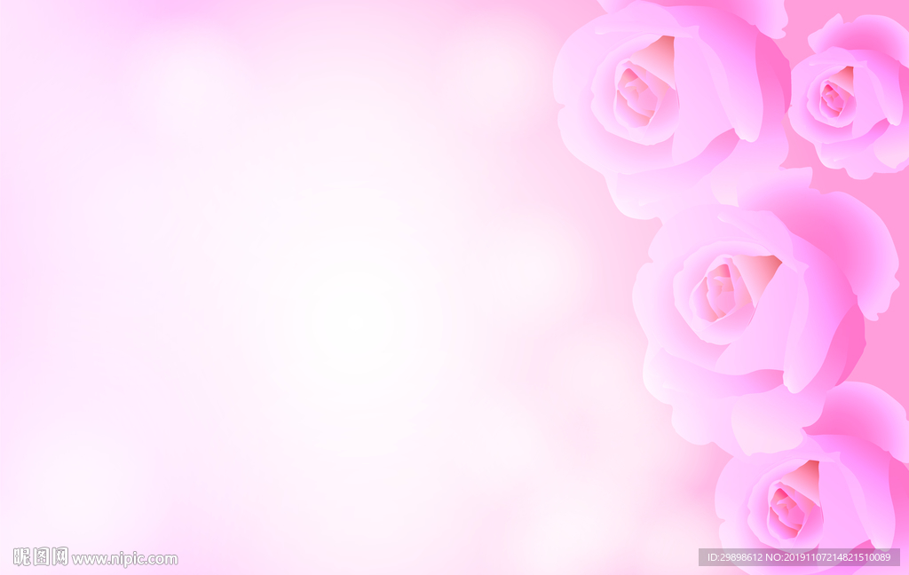 矢量图粉色玫瑰花朵背景图