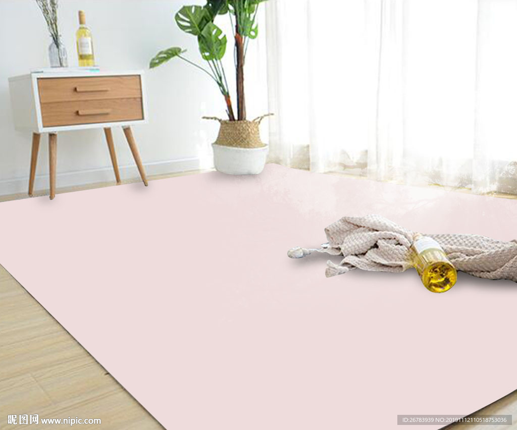 粉红色调地毯替换场景图