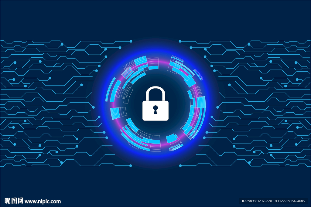 科学技术网络安全矢量背景图