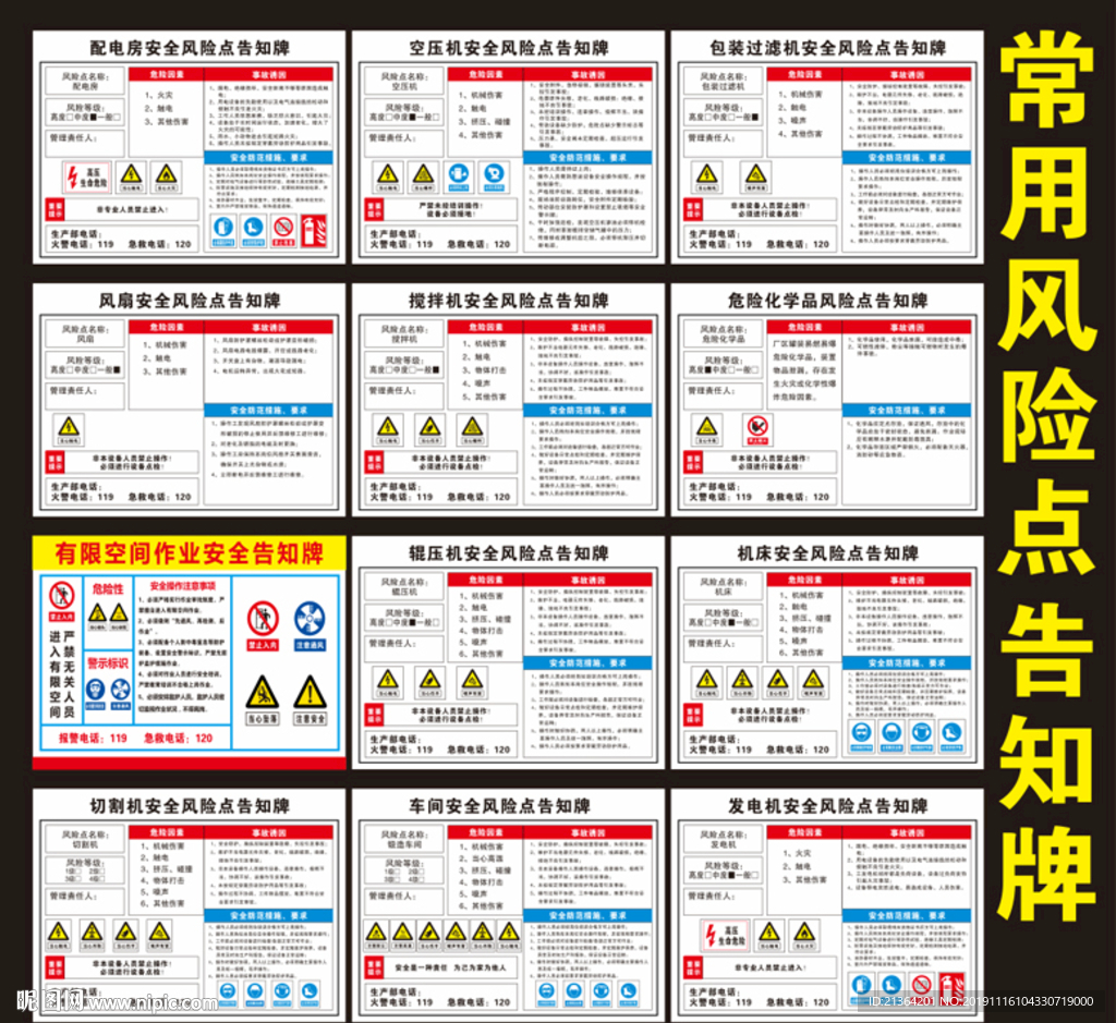 常用風(fēng)險(xiǎn)點(diǎn)告知牌