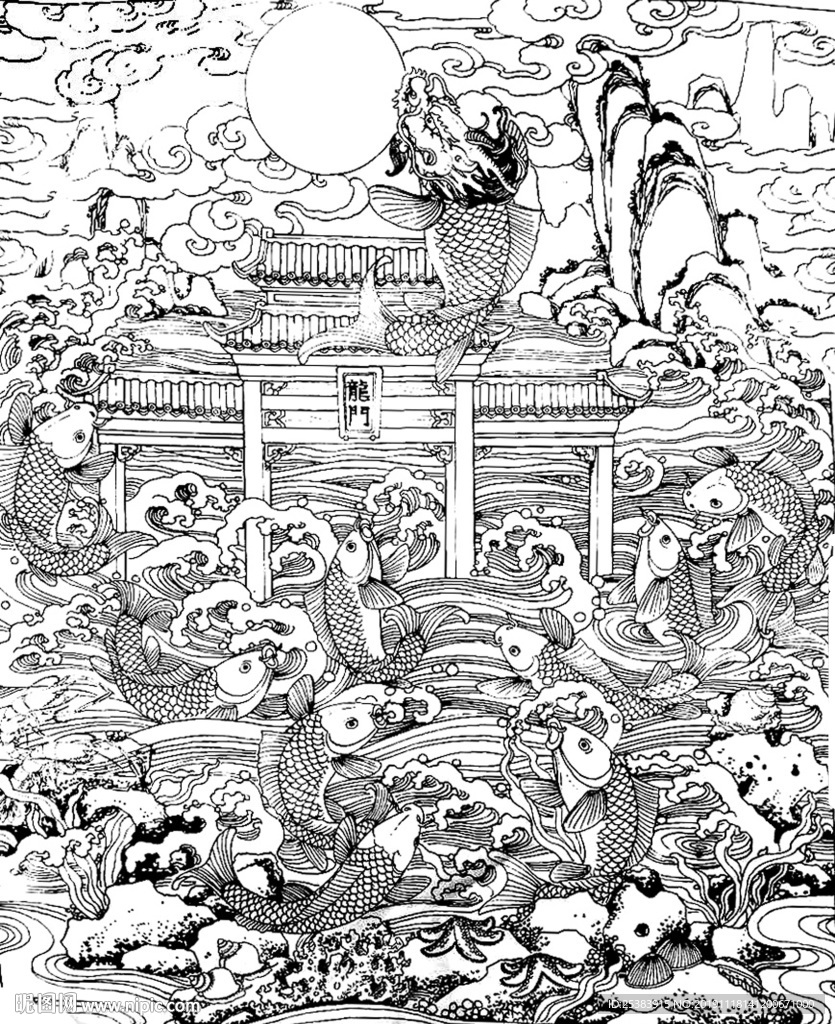 九鯉魚(yú)躍龍門(mén)