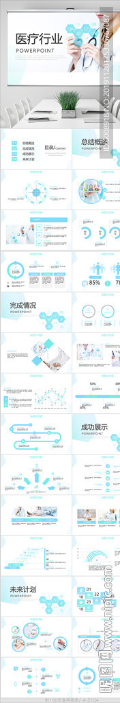 藍色簡約醫療醫學行業動態PPT