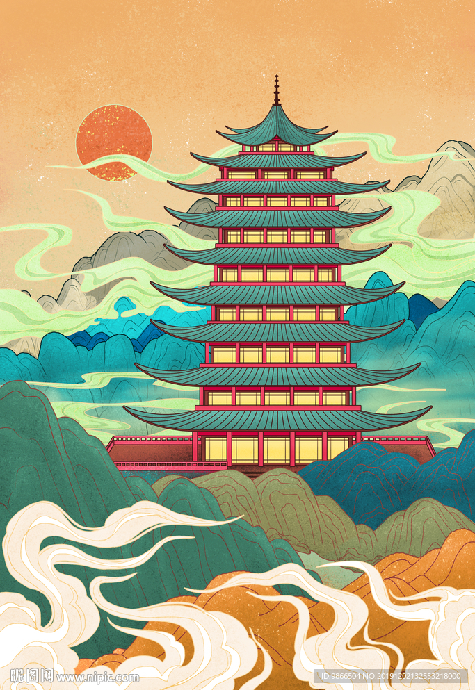古風(fēng)城市城樓