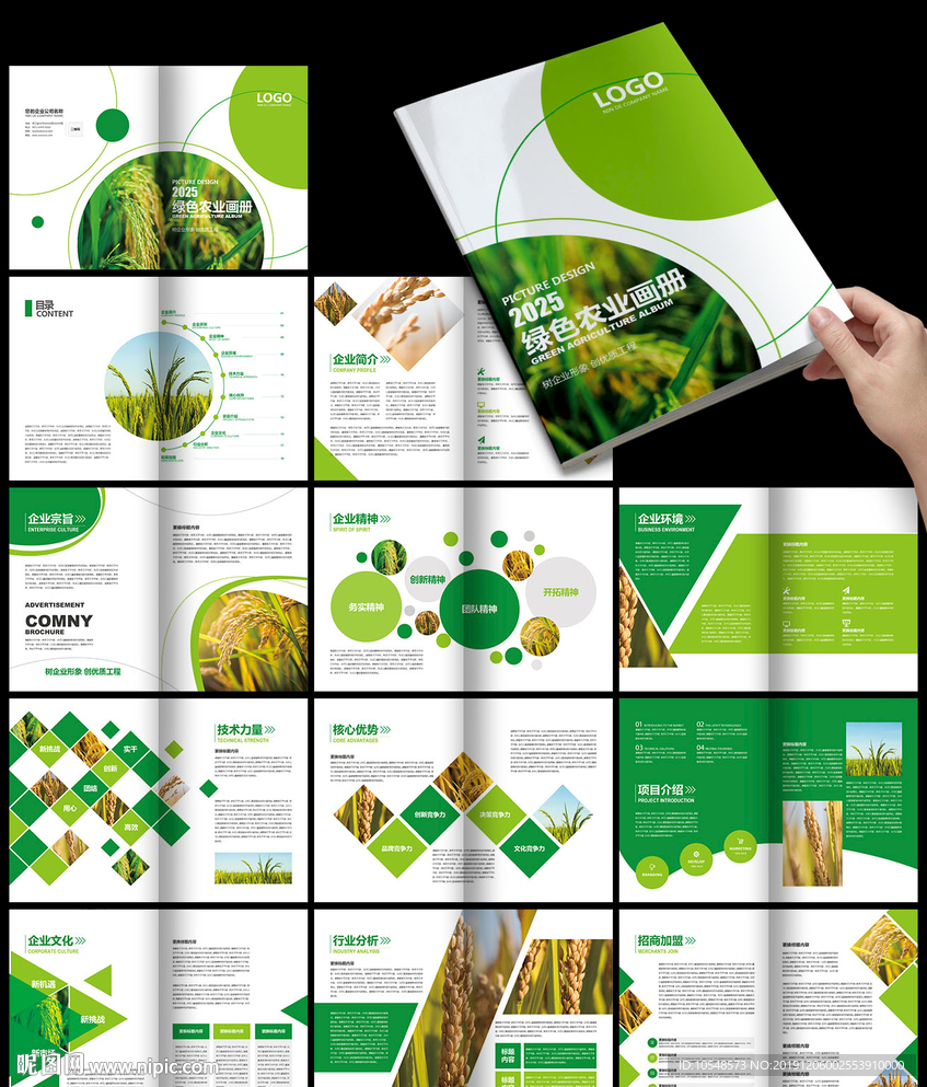 绿色农业小麦农产品清新环保画册