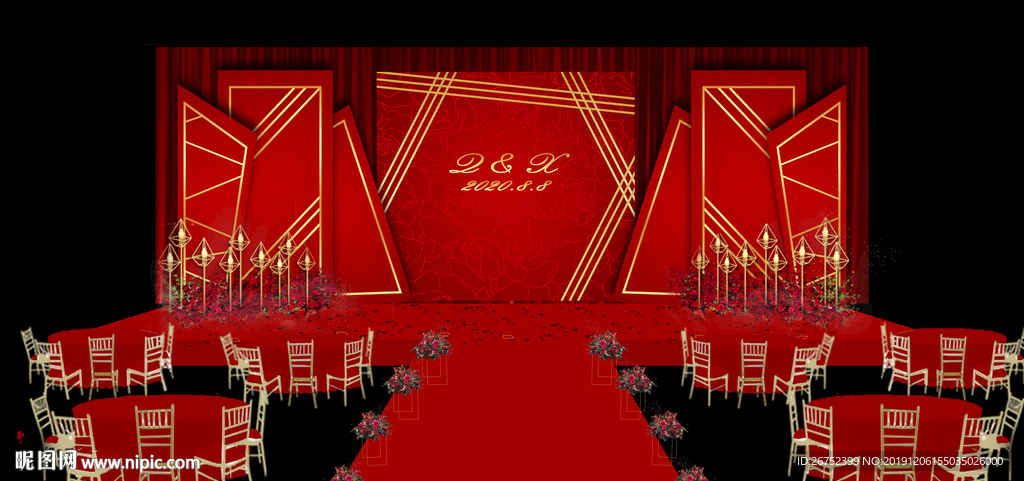 婚礼舞台背景板