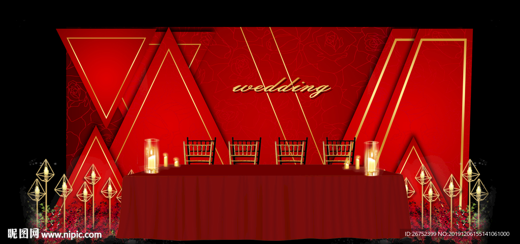 婚礼舞台背景板