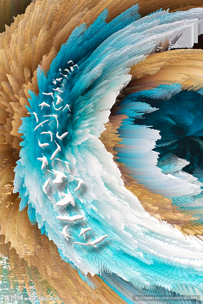 抽象海浪装饰画