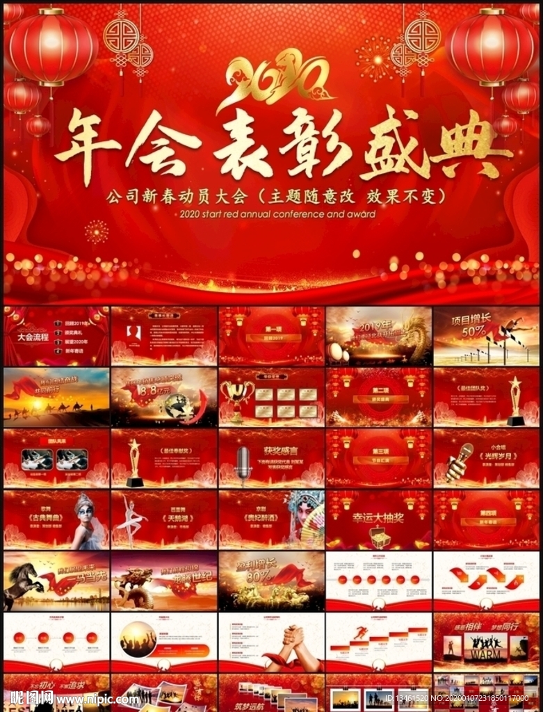 鼠年年會表彰PPT