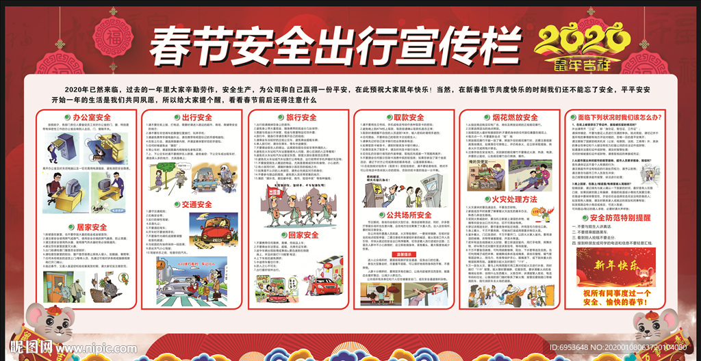 春节安全出行宣传栏