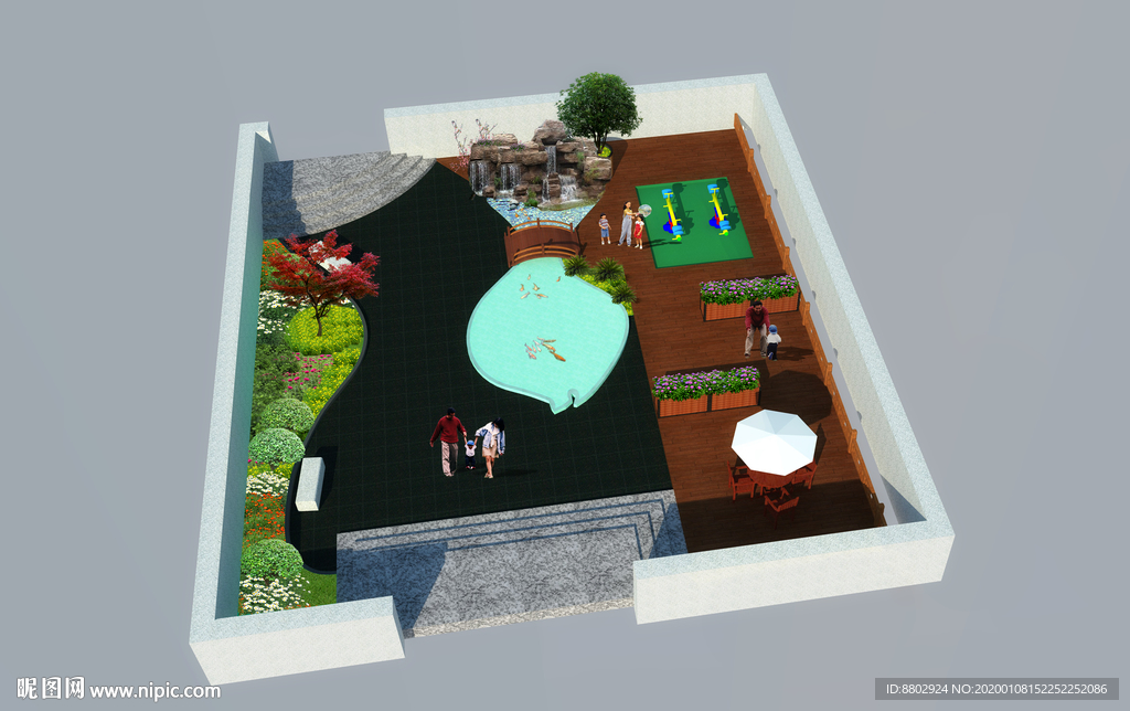 屋顶花园景观设计效果图