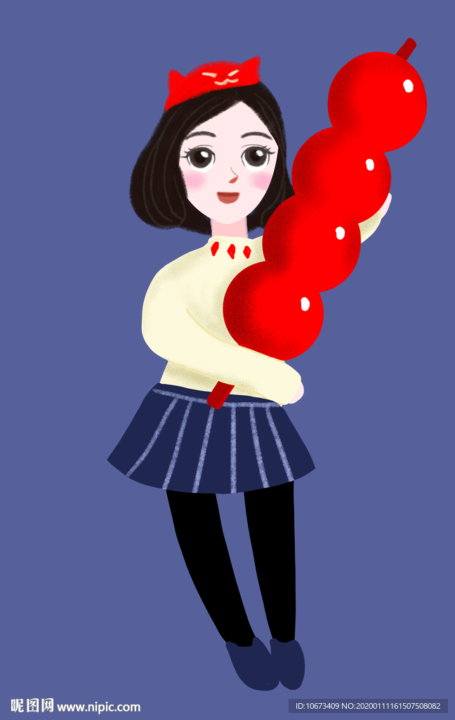 卡通手繪女孩插畫人物