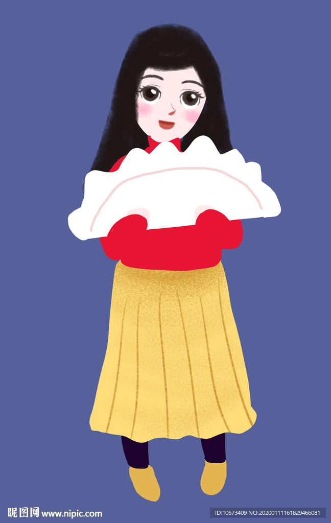卡通手繪女孩插畫人物