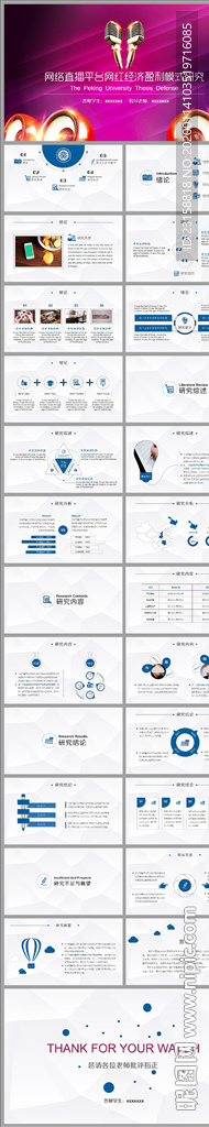 網絡直播平臺網紅經濟盈利ppt