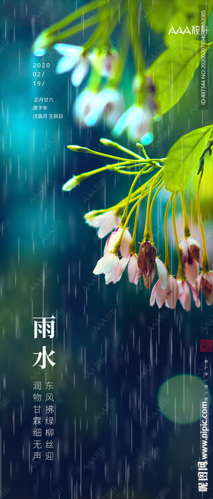 雨水 中國(guó)傳統(tǒng)節(jié)氣 植物 微信