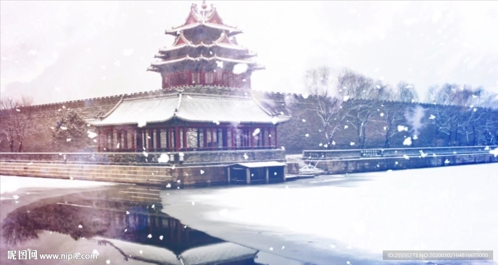 唯美雪景LED背景