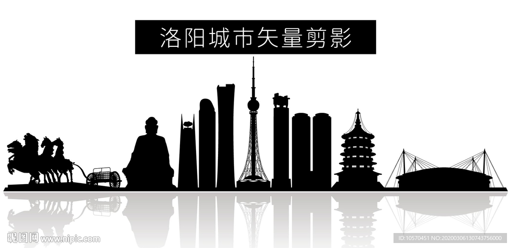 洛陽城市矢量剪影