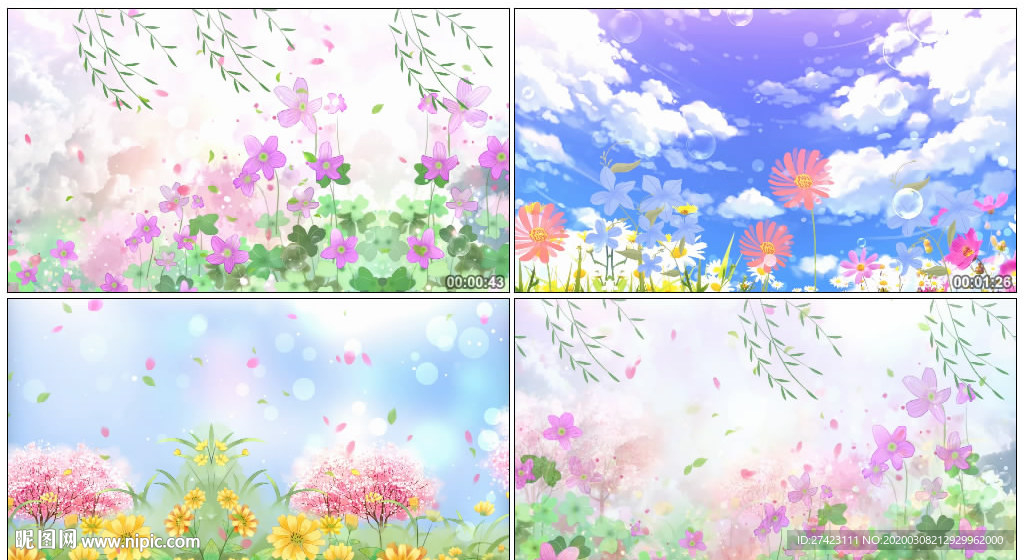 唯美花朵春暖花開 舞臺背景視頻