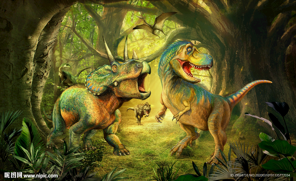 侏罗纪恐龙背景墙