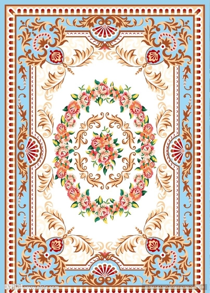 欧式地毯 复古 花 花纹 底纹