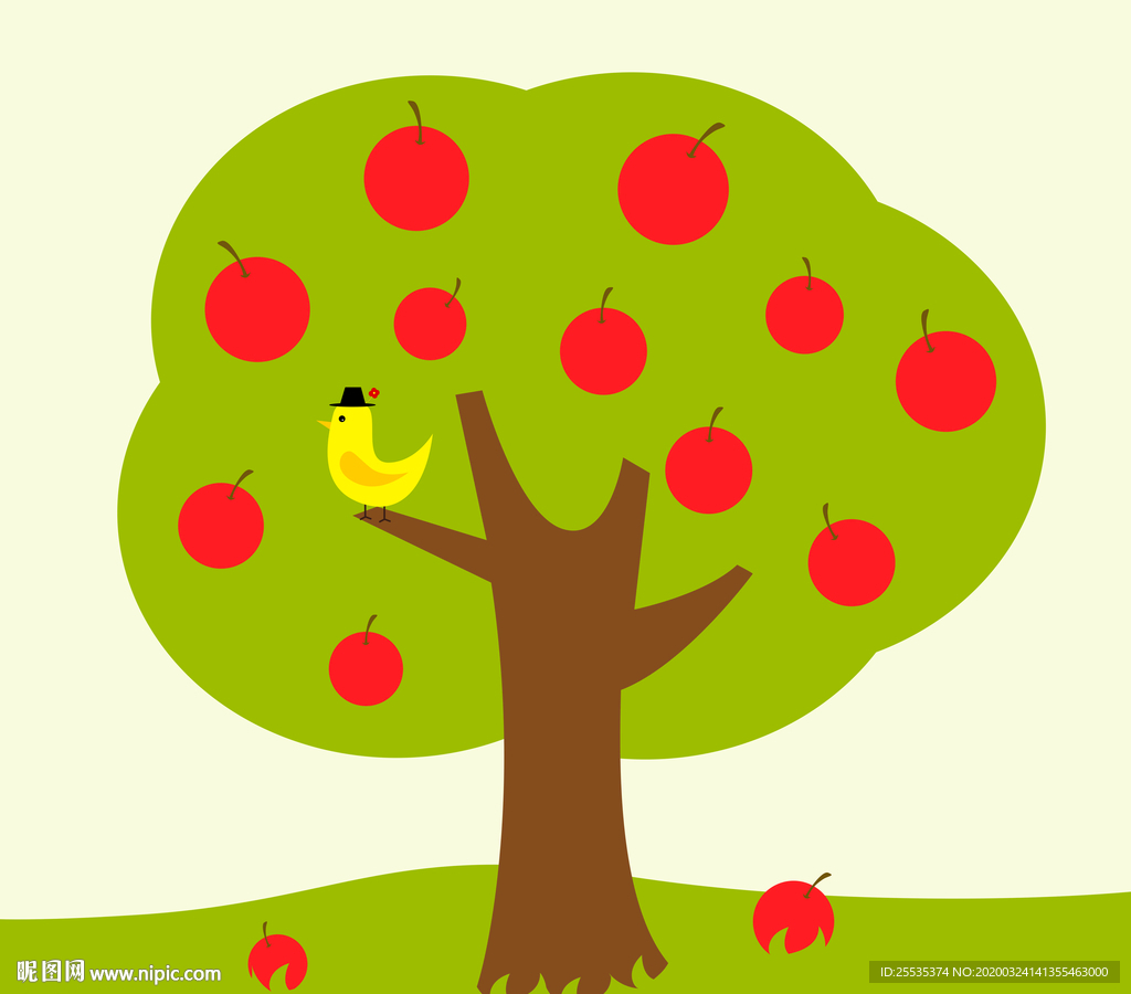 手绘苹果树图片素材免费下载 - 觅知网