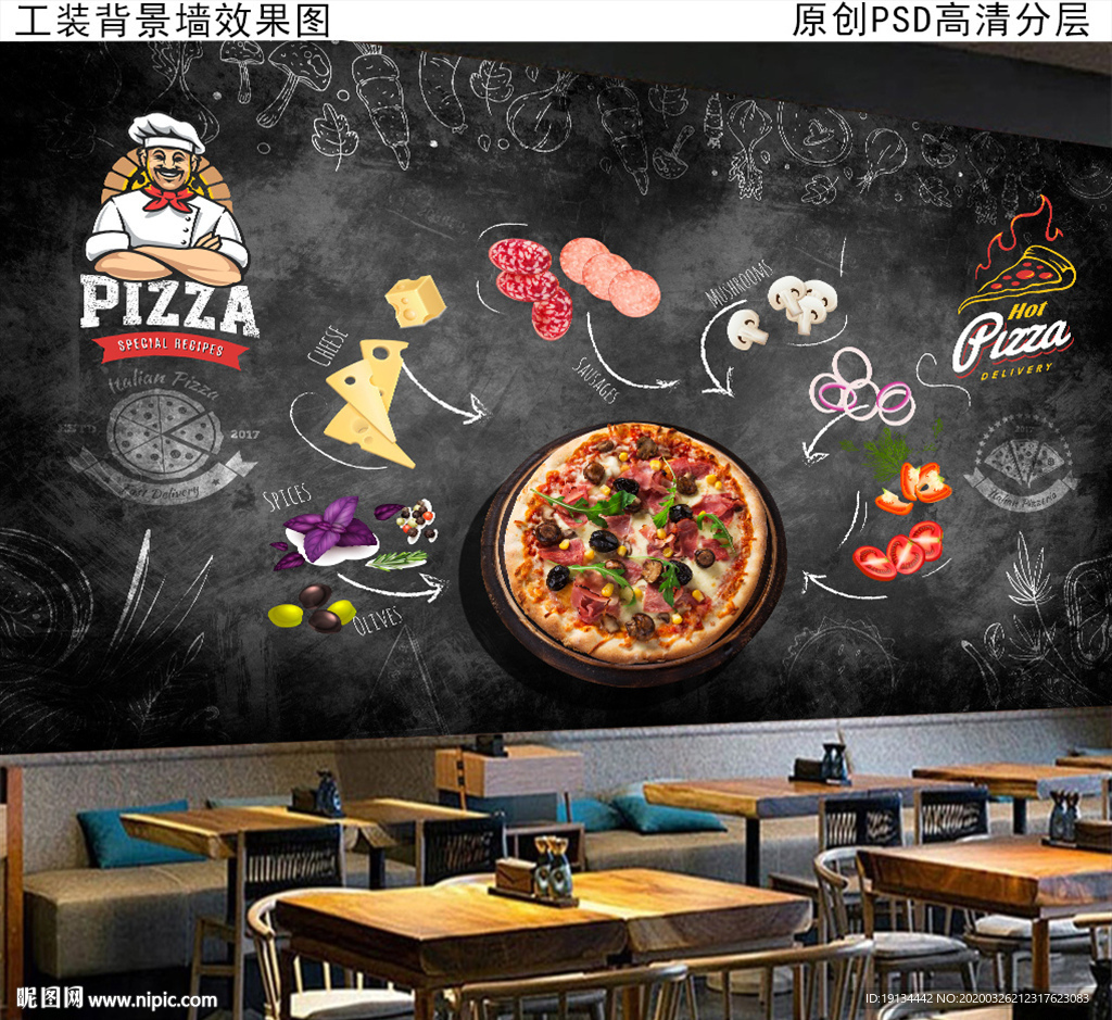 披萨牛皮包装盒设计效果图样机模板 Pizza Box Mock-Up Template – 设计小咖