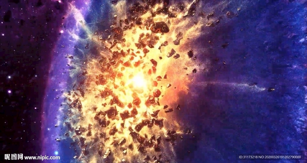 宇宙深空隕石撞擊視頻素材