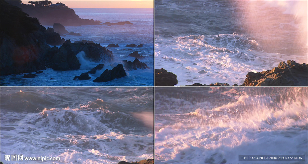 海浪翻滾驚濤拍岸