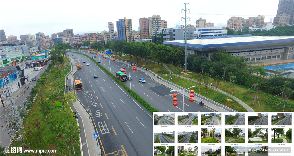 園林景觀深圳光明東環路航拍