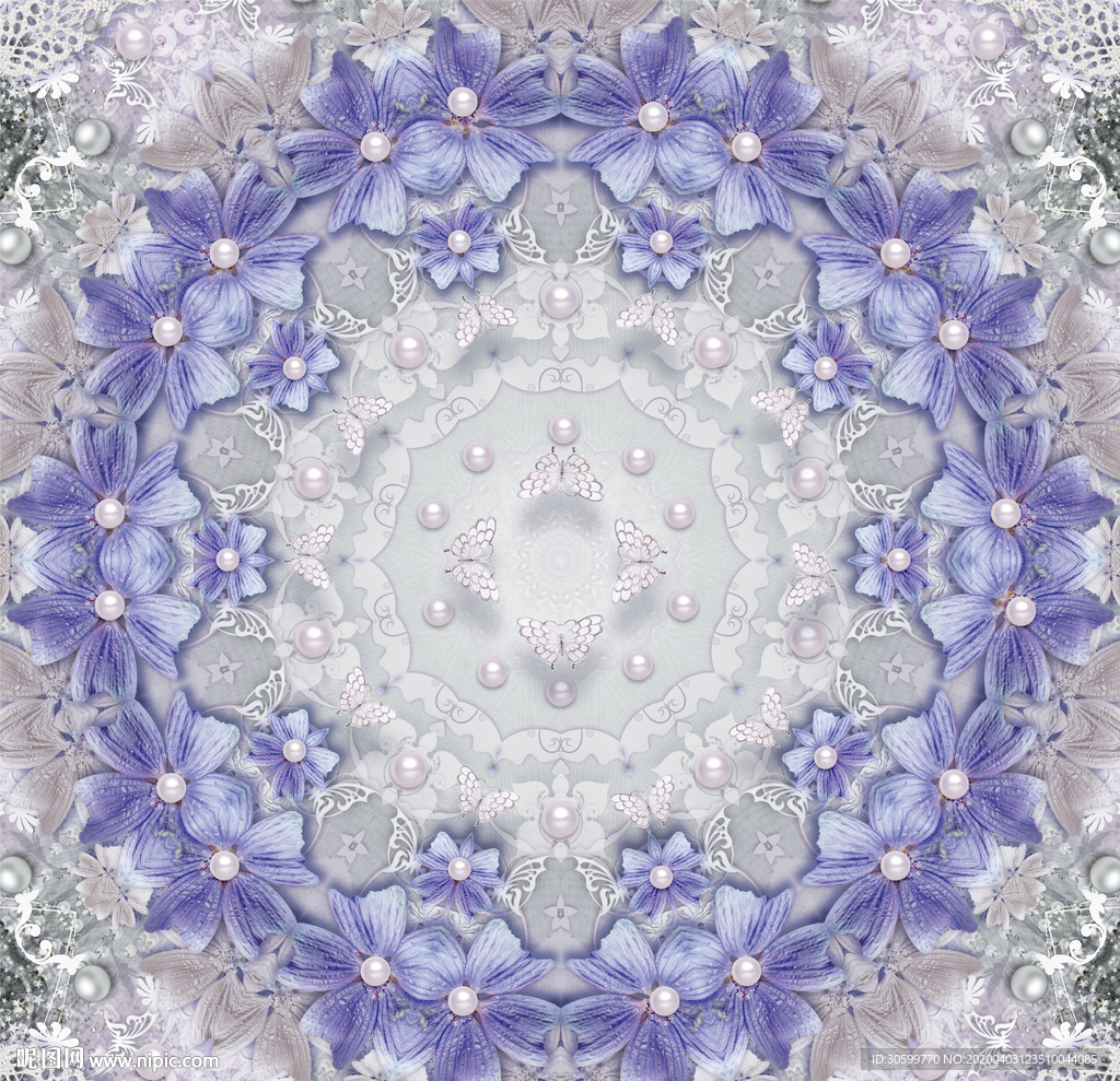 紫花蕾丝吊顶图
