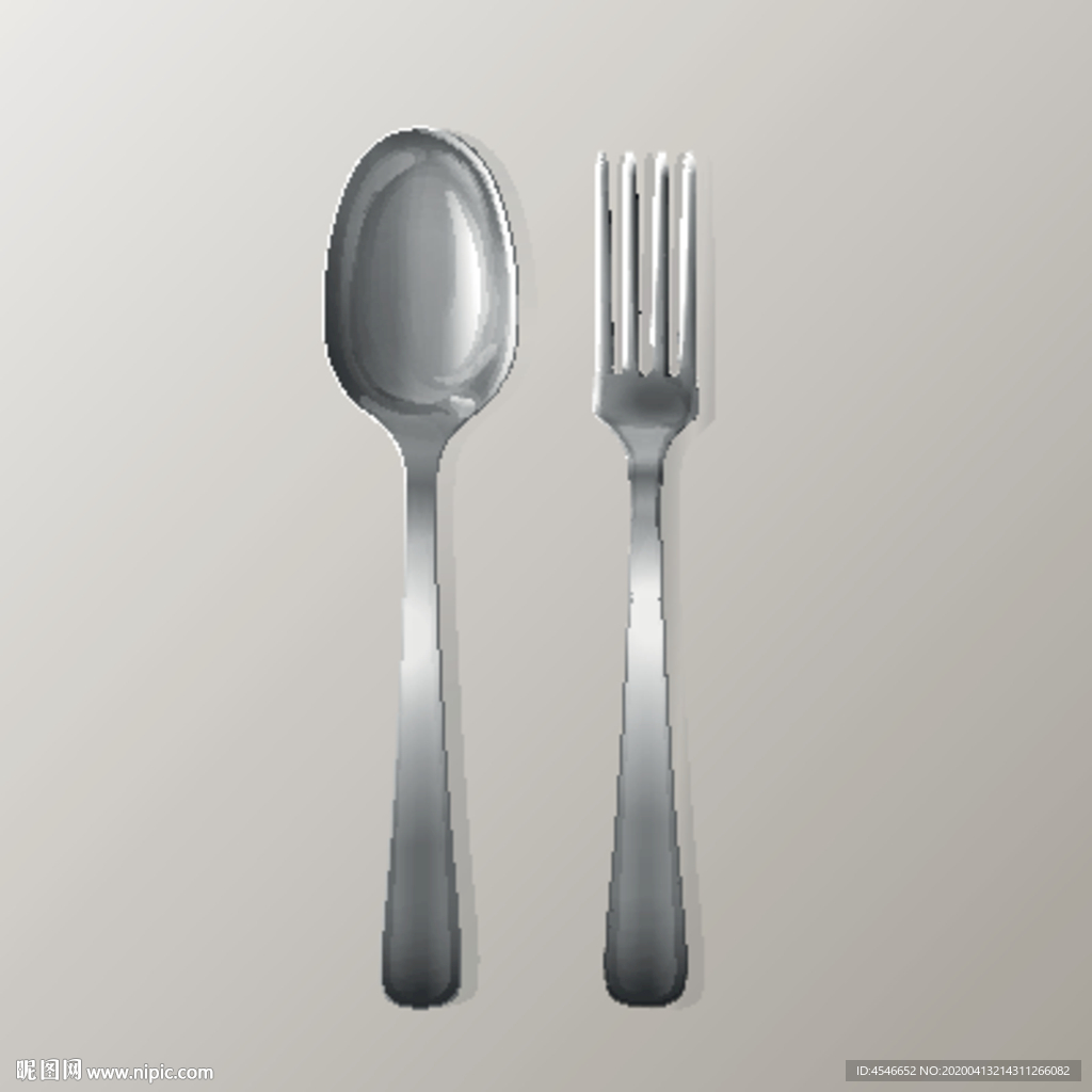 叉子和勺子银色厨房不锈钢餐具