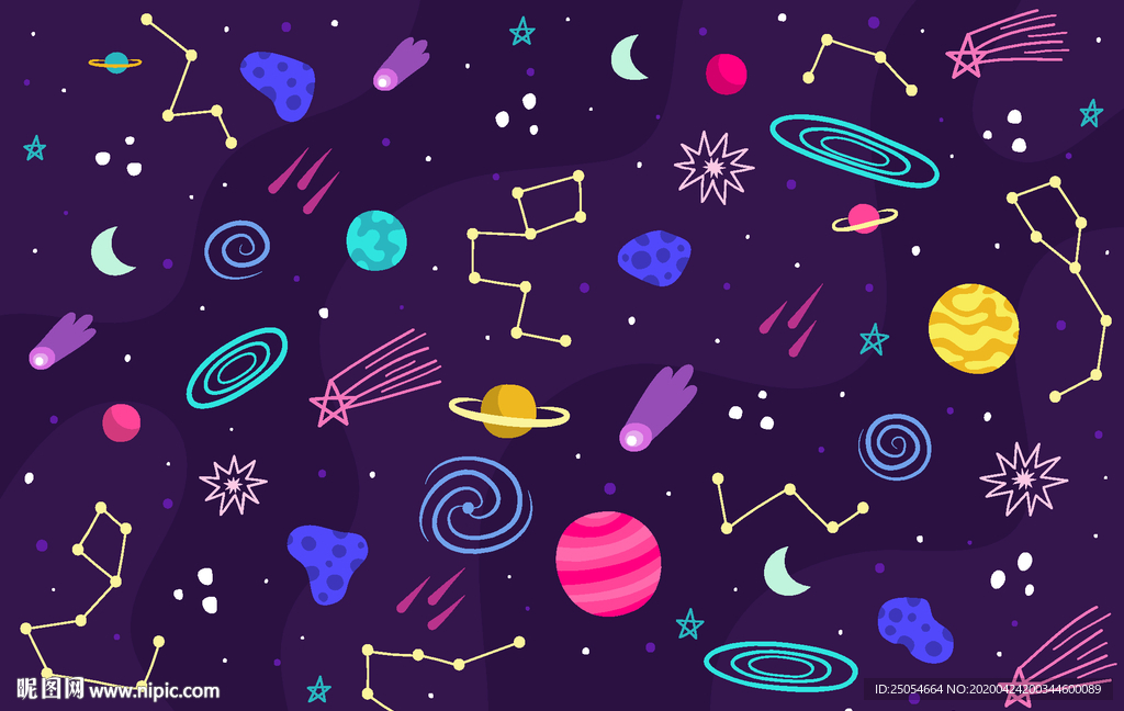 矢量手繪星空?qǐng)D