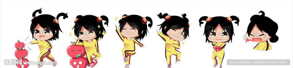 手繪卡通小蘋果