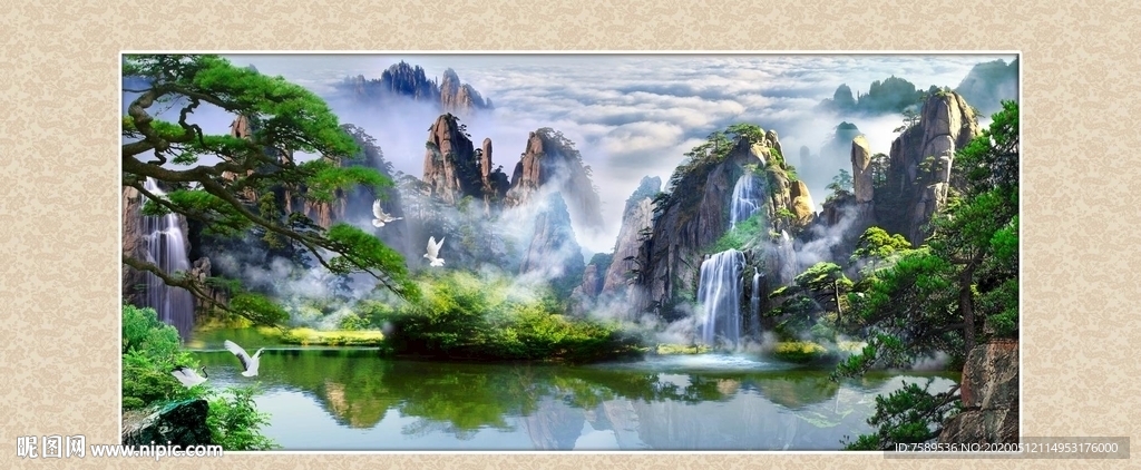 綠水青山辦公室掛畫