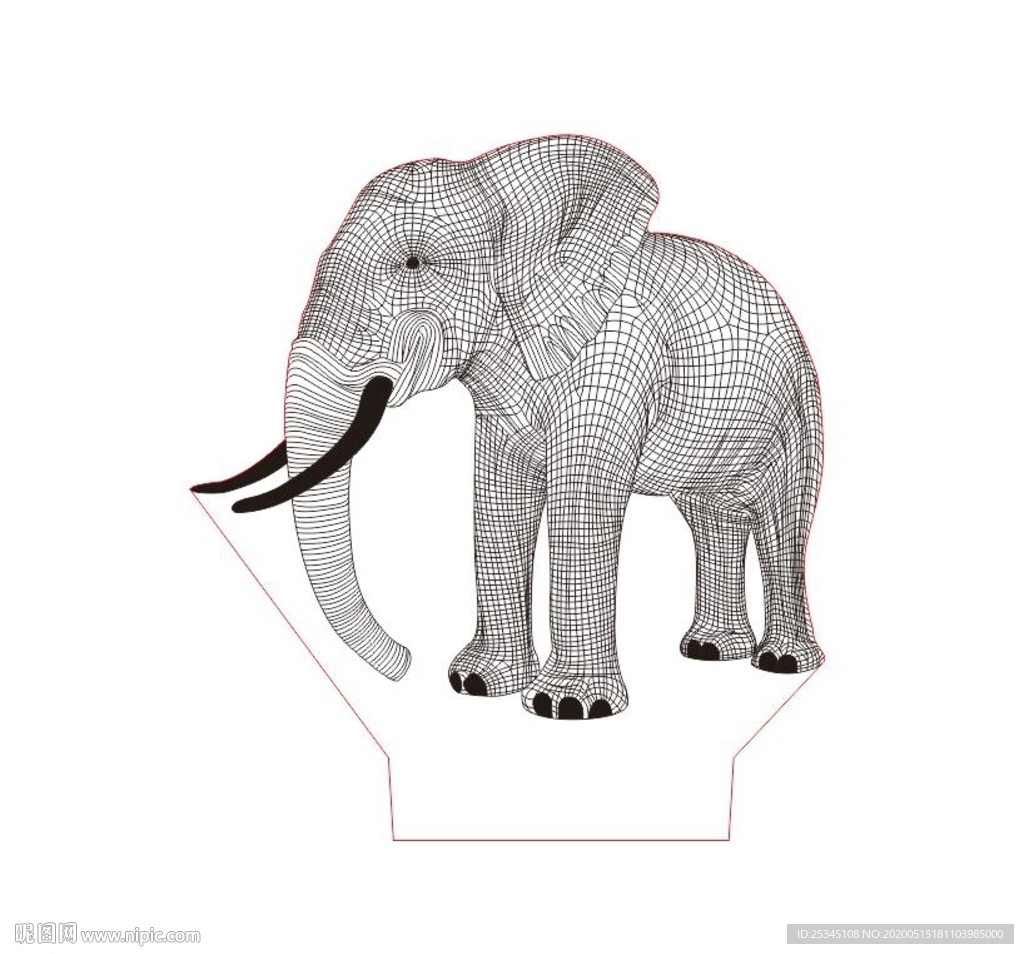 创意大象 大象 3D夜灯