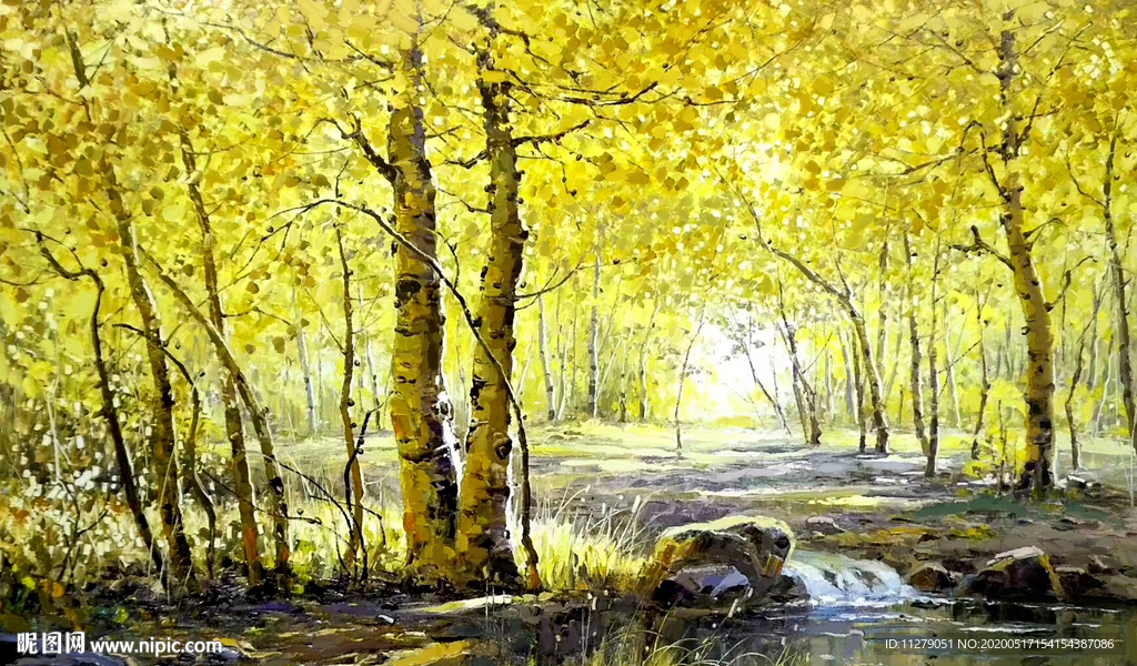 秋景风景油画