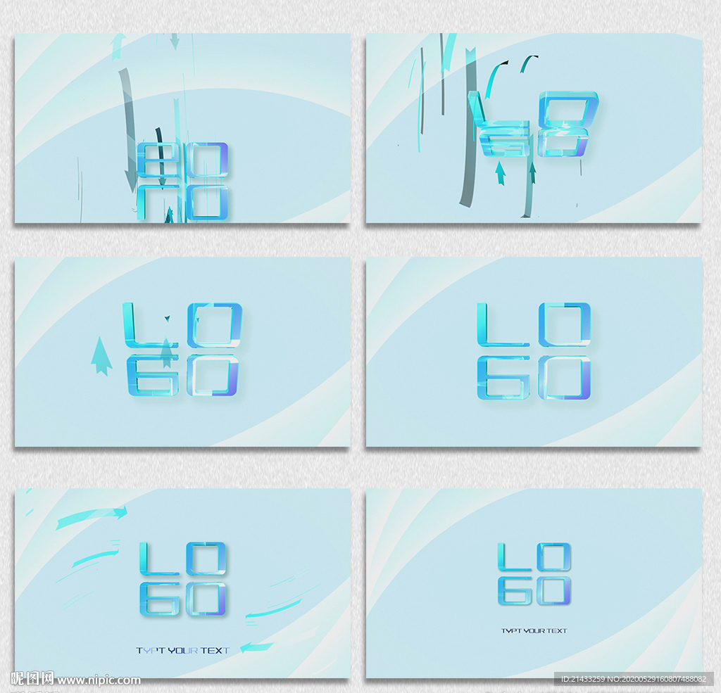 藍(lán)色清新LOGO片頭AE模板