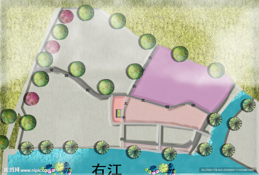 廣西百色彩色平面圖