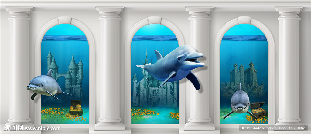 海洋世界大型3D壁画