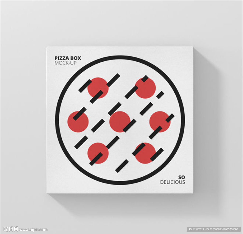 披萨包装盒智能贴图模板样机