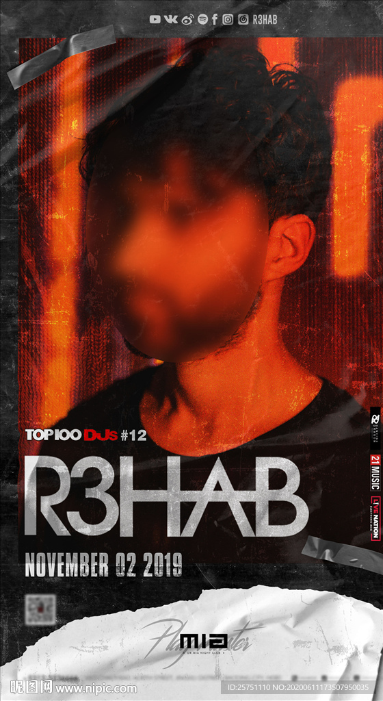 百大DJ R3HAB嘉宾海报