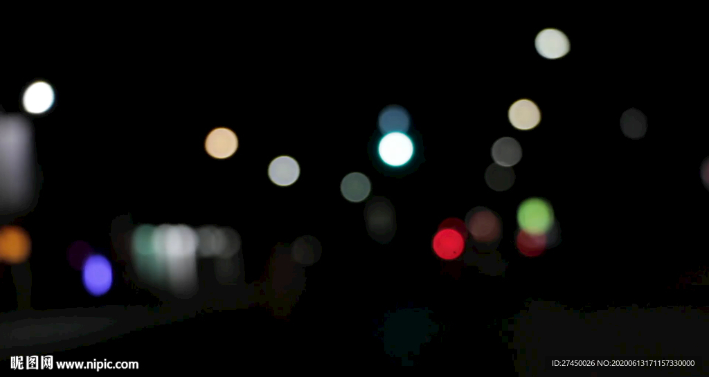 黑夜車流燈光