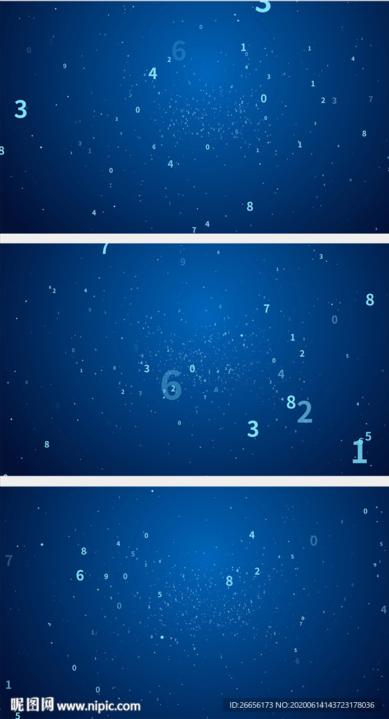 藍(lán)色數(shù)字變化穿梭視頻
