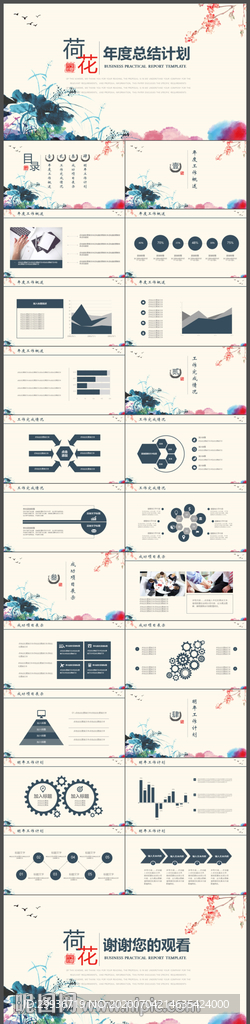 荷花工作匯報(bào)年度總結(jié)計(jì)劃PPT