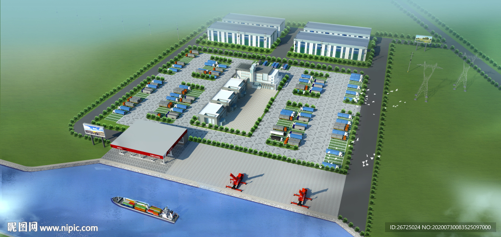 港口码头建筑规划设计案例效果图