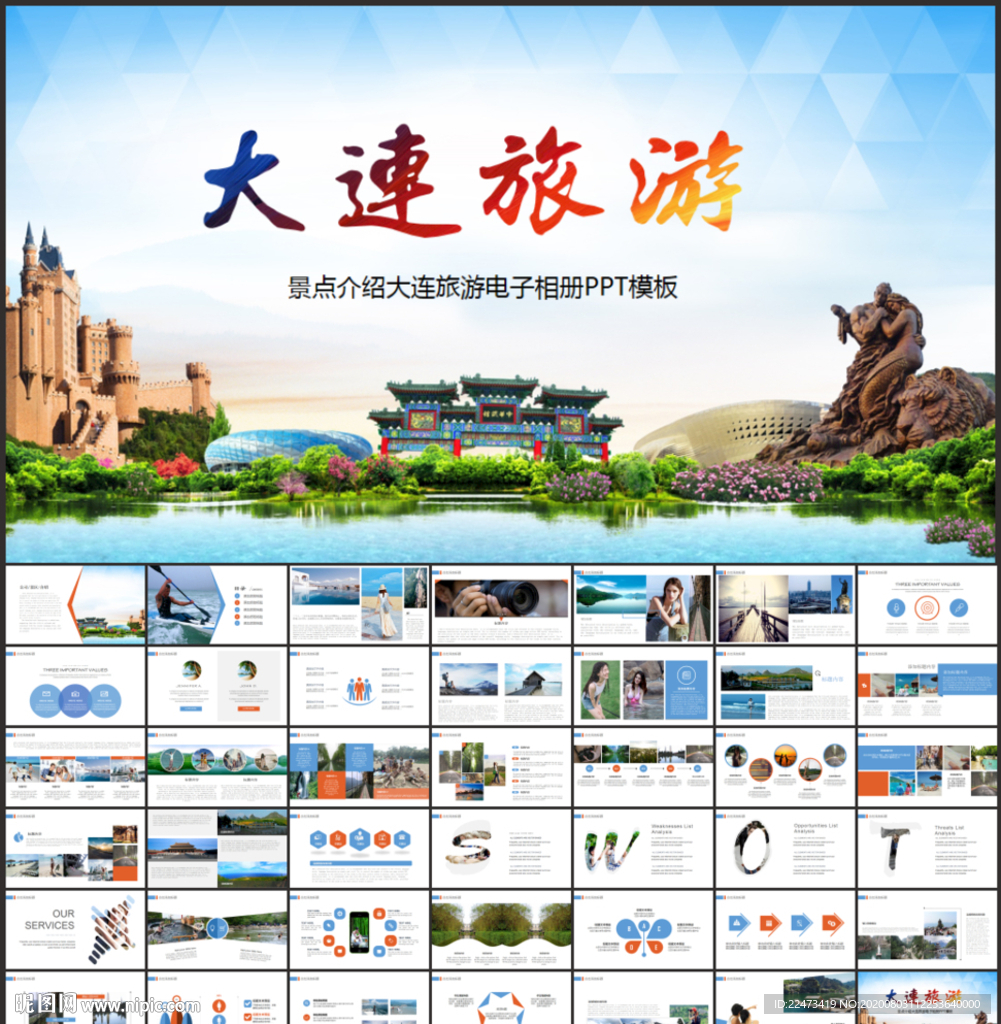 大連旅游電子相冊PPT模板