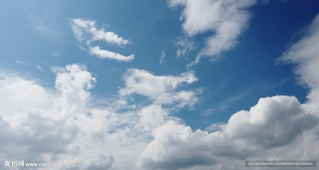 拍摄白云比较多的蓝天，动态视频