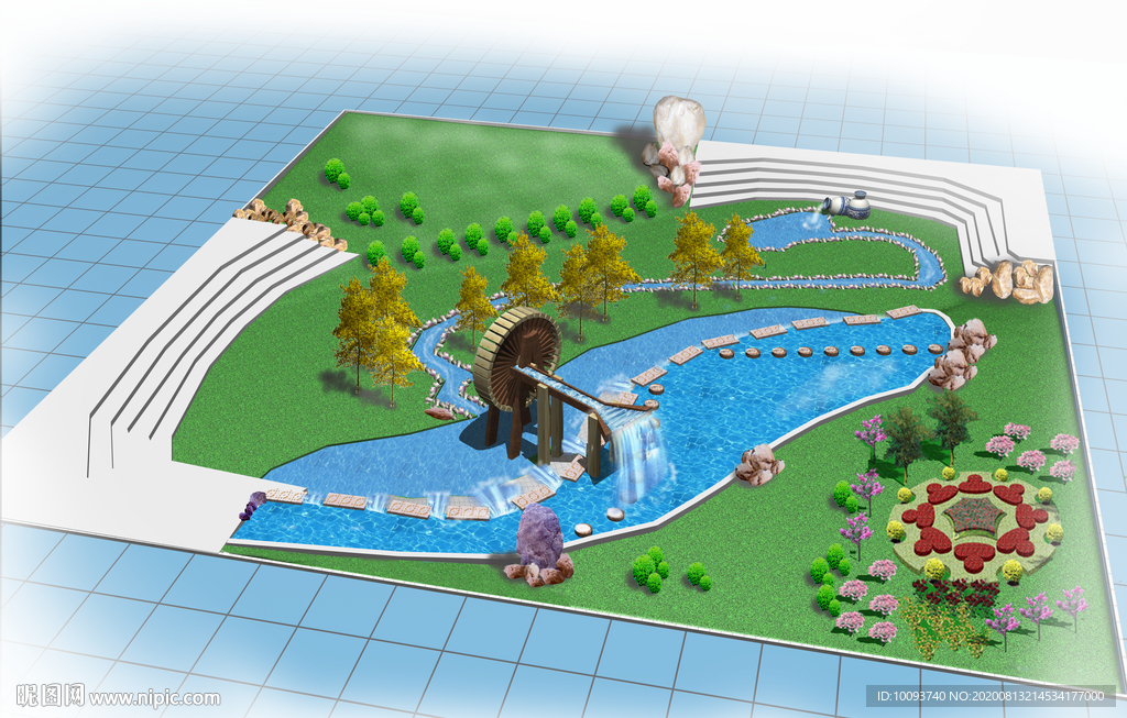 小区水景设计效果图